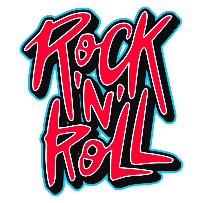 Neon Rock and Roll Typography