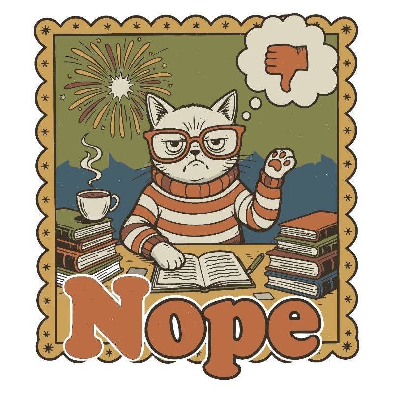 Nein Katze: Retro Nerd Schreibtischkunst