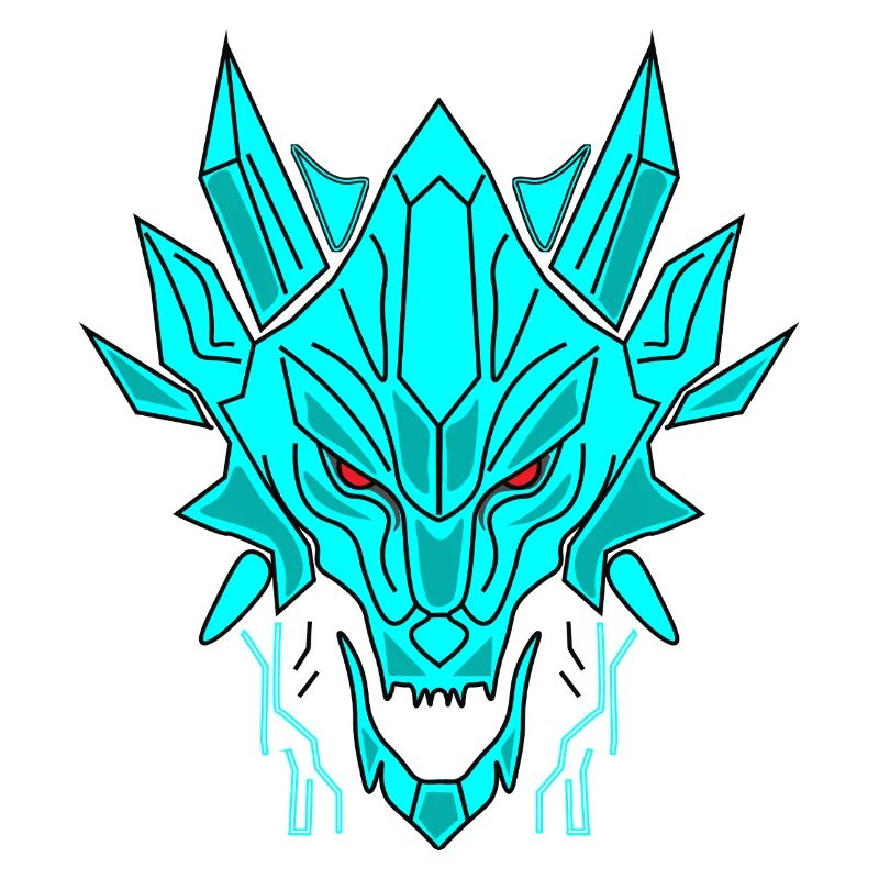 Geometrischer Eisdrache Kopf