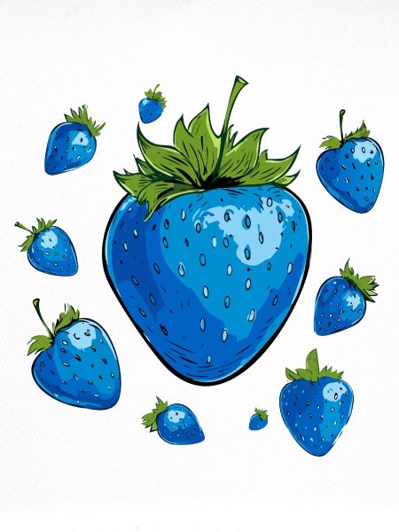 blaue erdbeeren,erdbeere,blaue erdbeere,illu