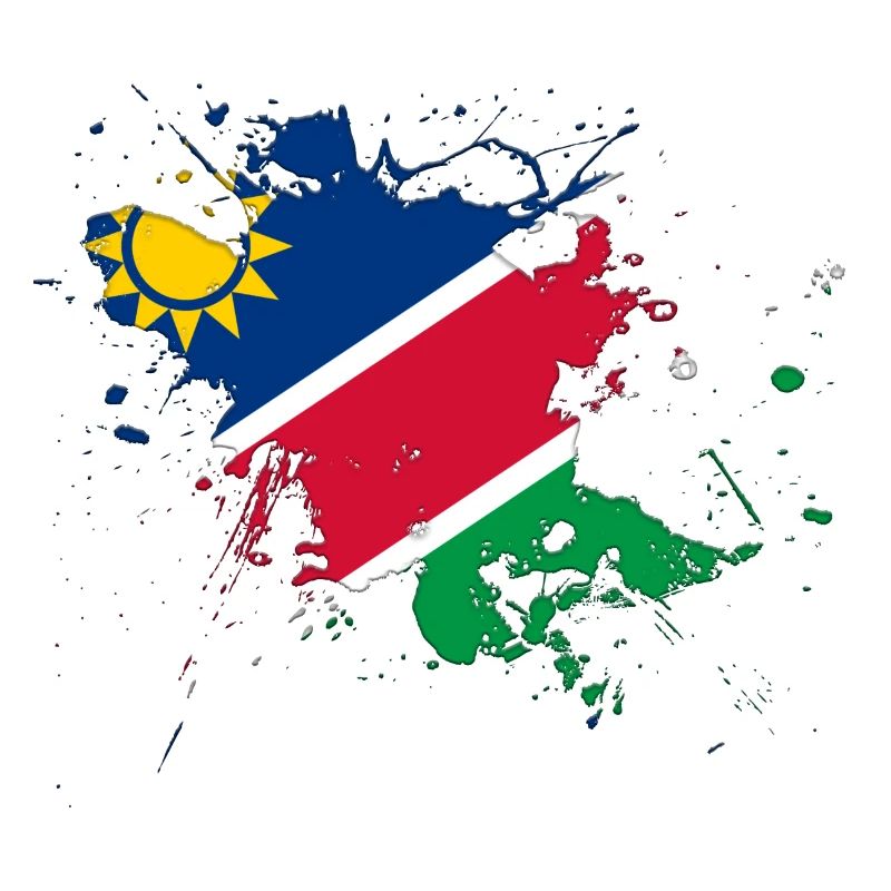 Namibia Flagge als Farbklecks