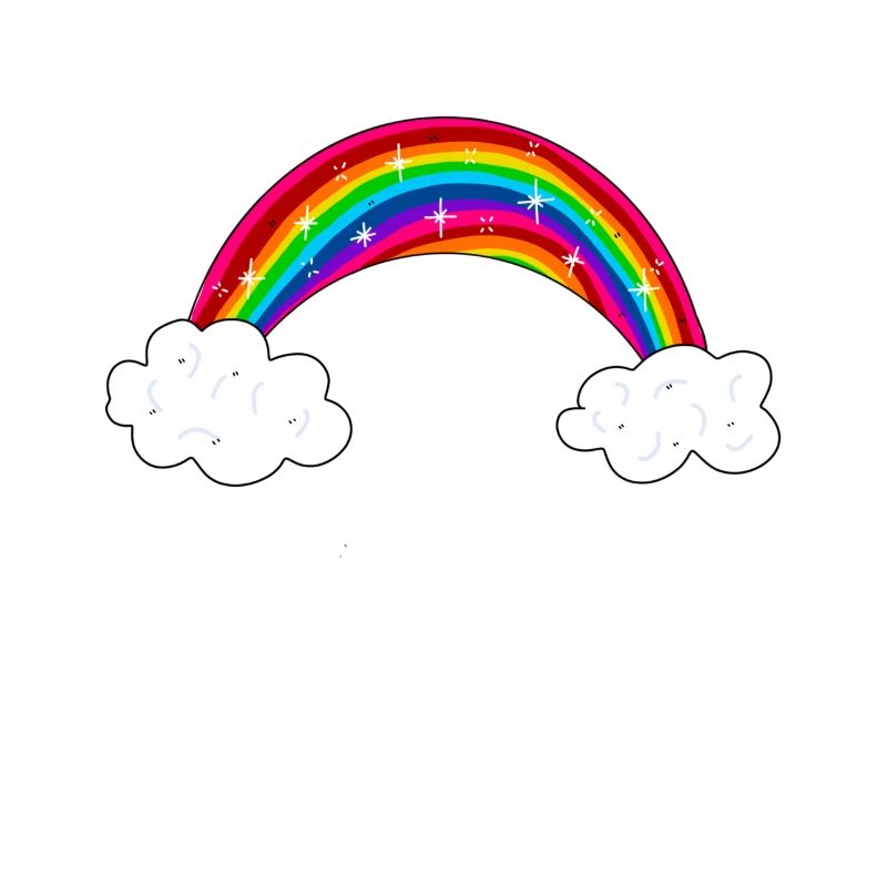 glitzernder regenbogen mit wolken
