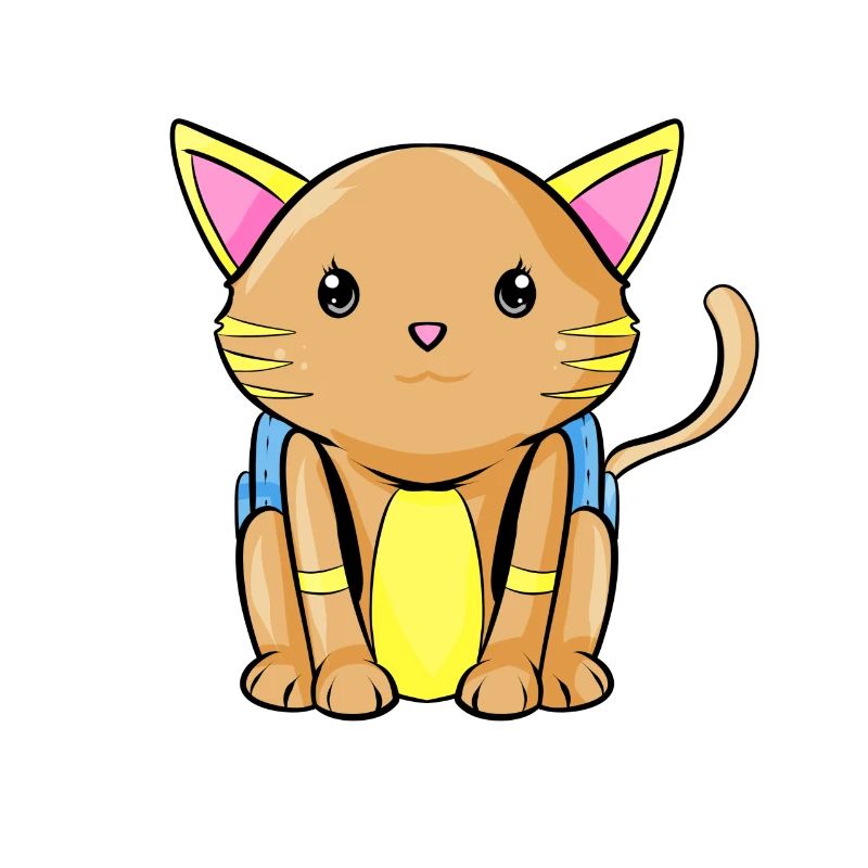A cat with a backpack