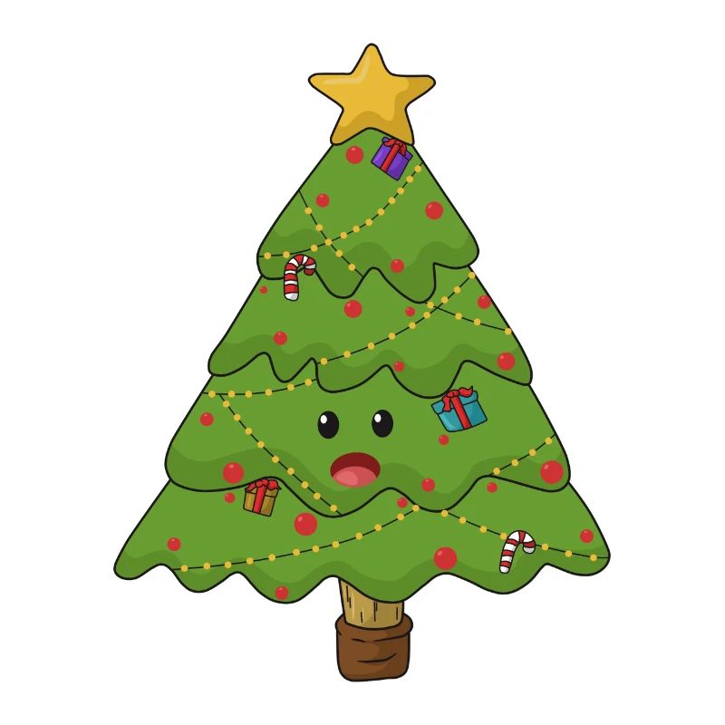 Lustiger Weihnachtsbaum mit Stern-Deko Geschenk