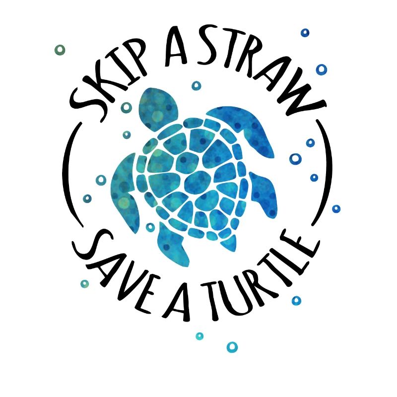 Save A Turtle sea turtle against plastic sea