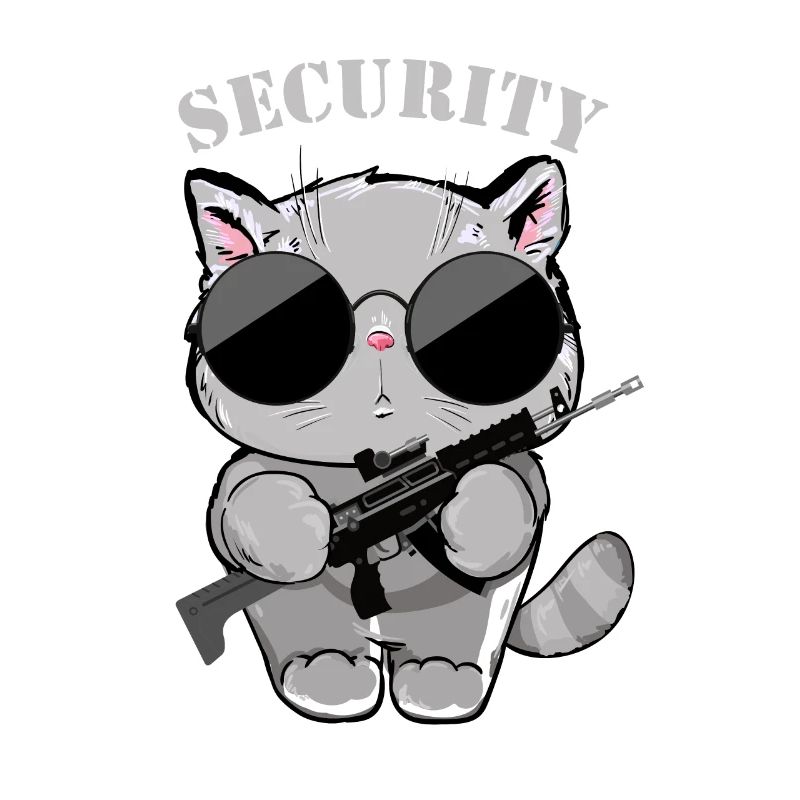 Katzen-Sicherheitsagent mit Waffe