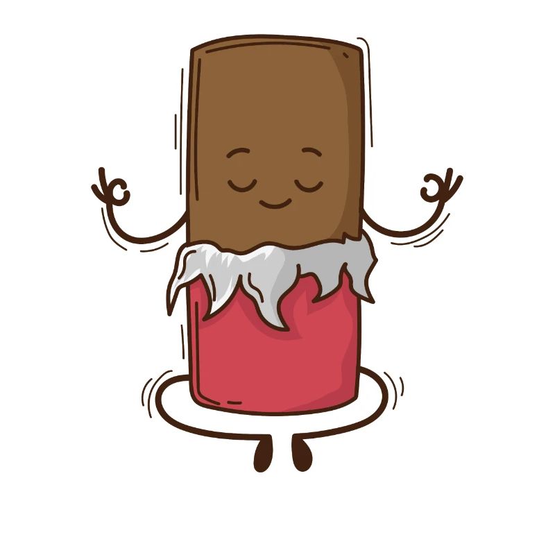 Le chocolat médite dans le siège du tailleur