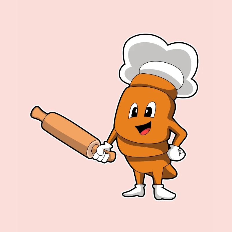 Bread as a cook with rolling pin