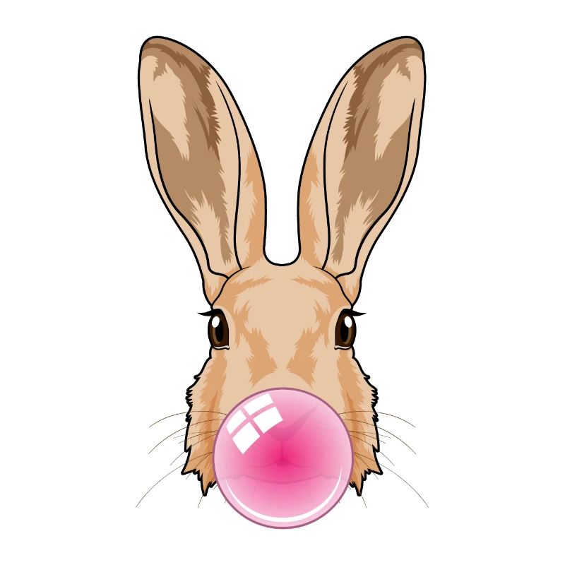 Rabbit with chewing gum