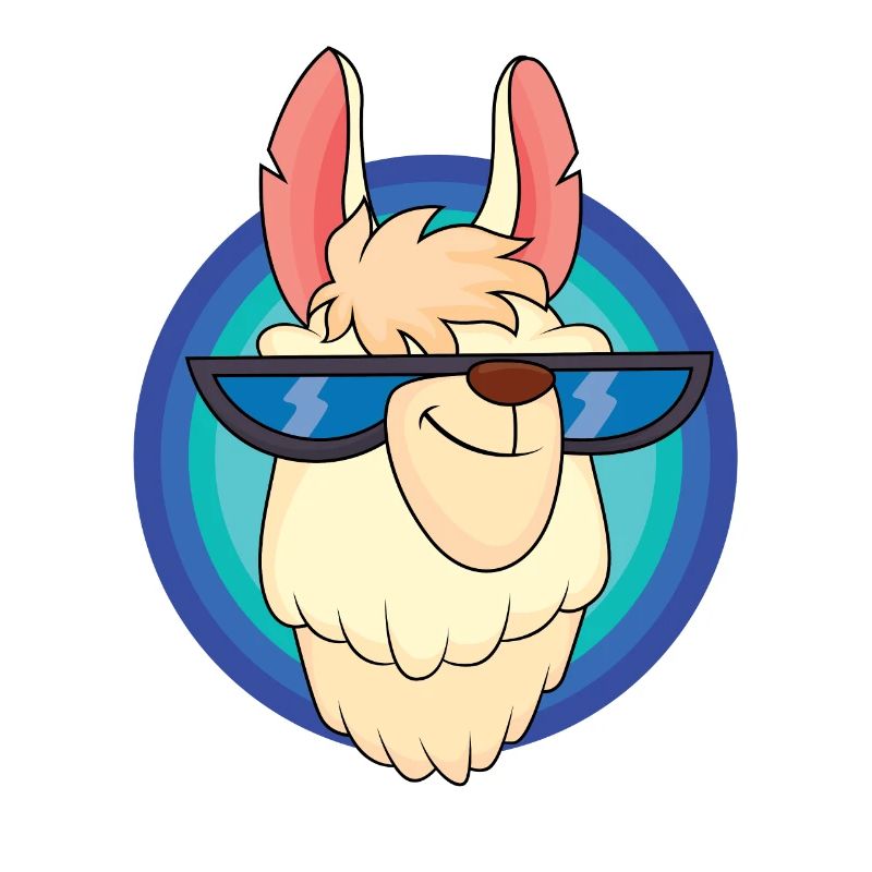 Cool llama with cool glasses
