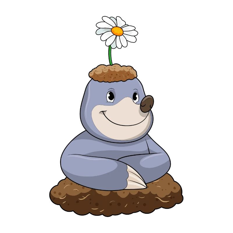 Maulwurf mit Gänseblümchen Blume