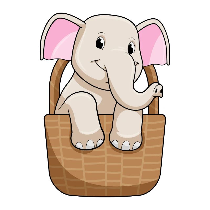 Elephant with basket