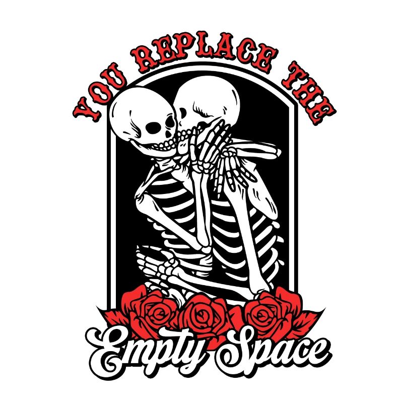 Romantic Gothic Bones Skeleton Roses Death Grave
