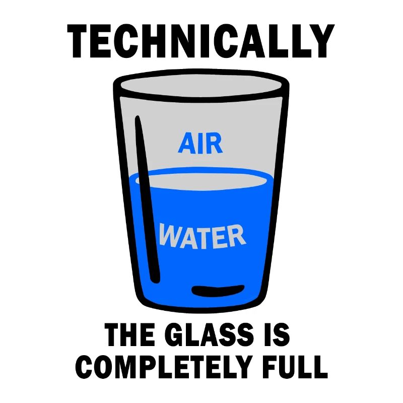 Technically The Glass Is Completely Full Funny Sci