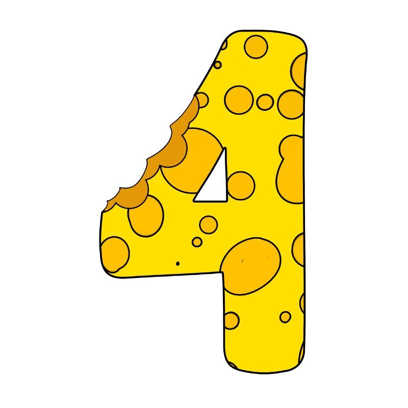Number 4 Digit Cheese