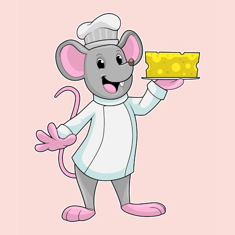 Mouse as a cook with cheese