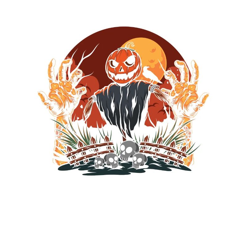 Funny Halloween Pumpkin Ghost Design For