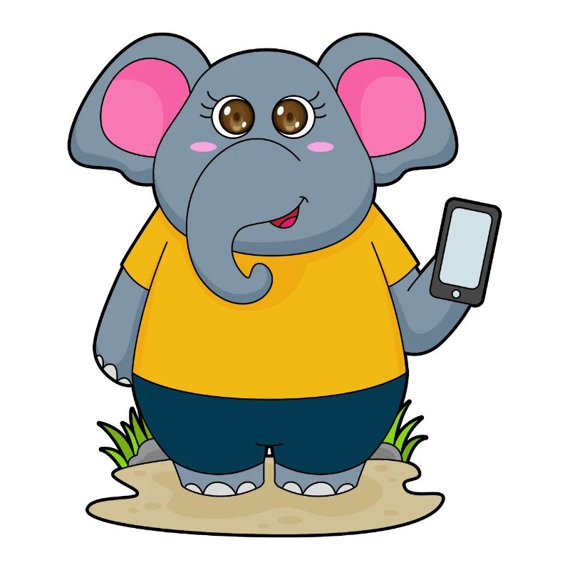 Elefant mit Handy