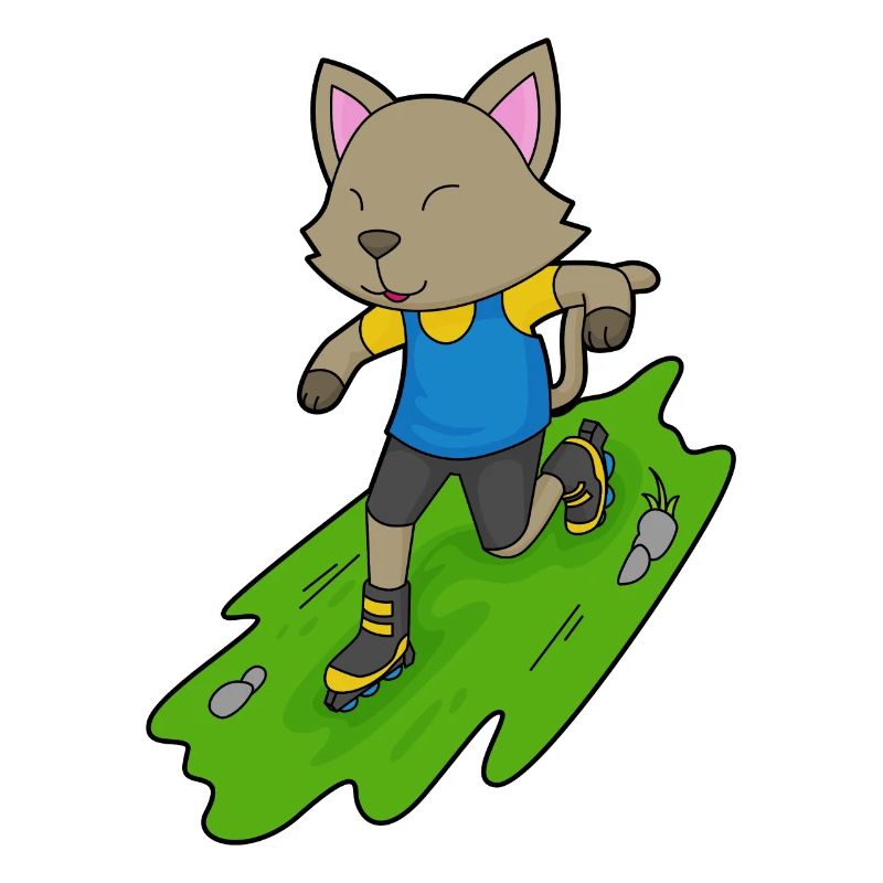 Cat Inline Skating Roller Skates