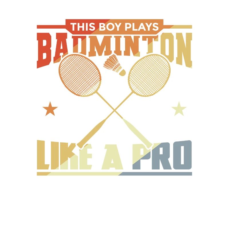 Boy playing badminton