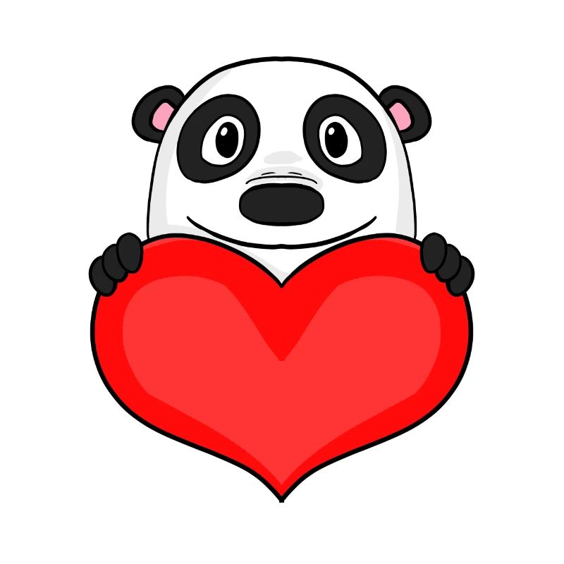 Panda mit Herz - Liebe Romantisch