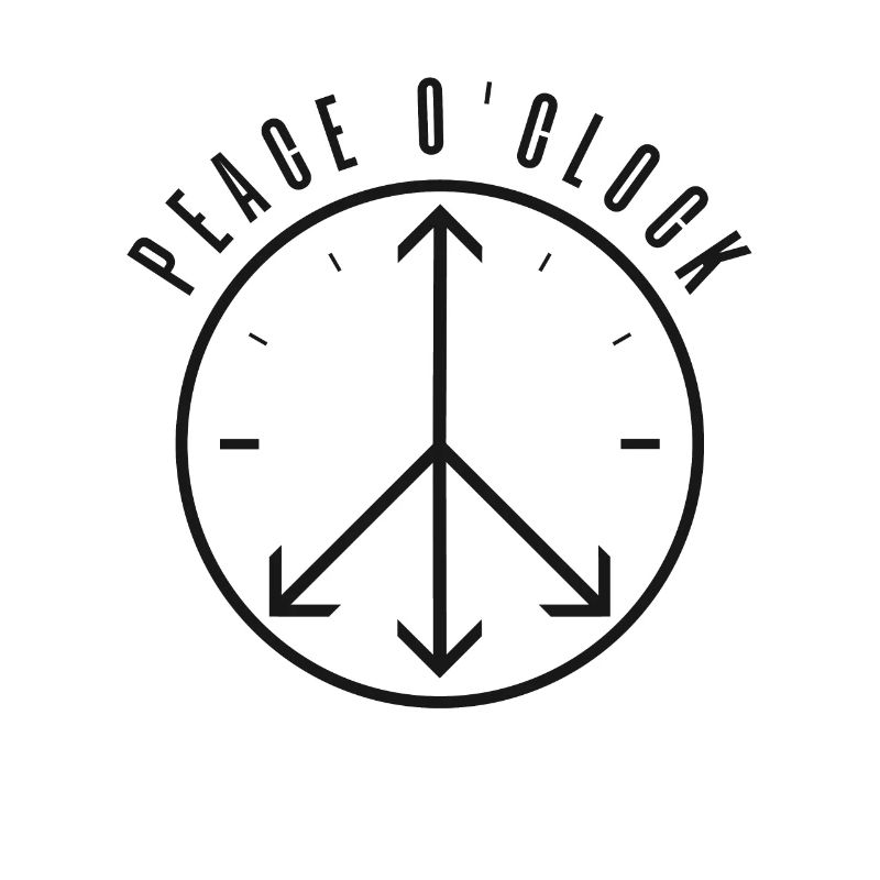 Peace Lover Clock Peace Time Optimistic Peace Sign