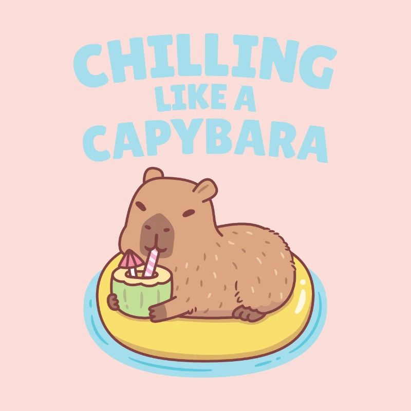 Capybara On Pool Float Chilling Like A Capybara