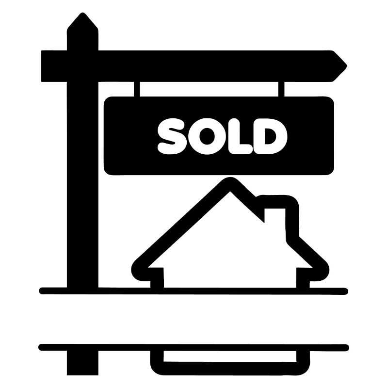 Transparentes Logo-Schild mit verkauftem