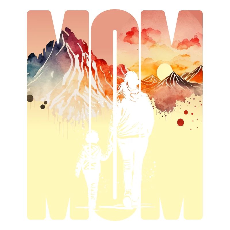 Mutter mit einem Jungen Muttertag Berge Mama Kind