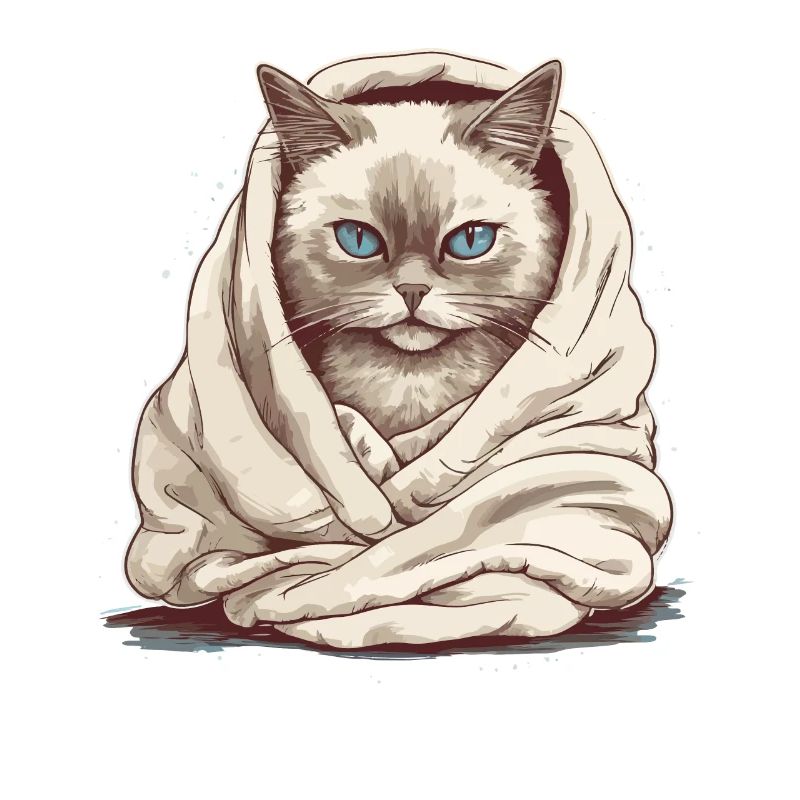 Chat dans une couverture