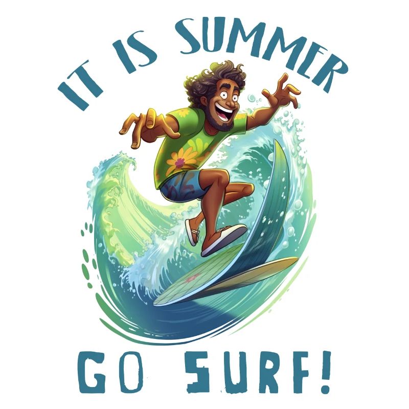 Drôle de hippie avec une planche de surf - surfeur