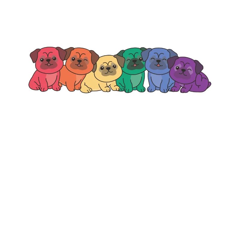 Rainbow Pug Flag Pride LGBTQ Mignons Chiens
