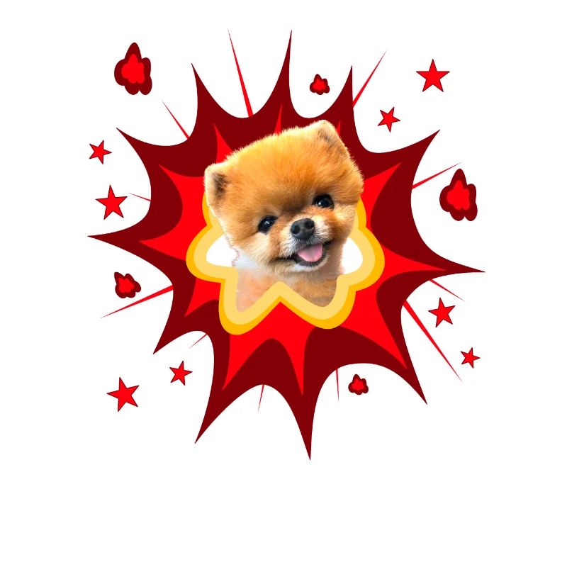 Comic Dog Design - Pow - Miniature Spitz - Pomeranian
