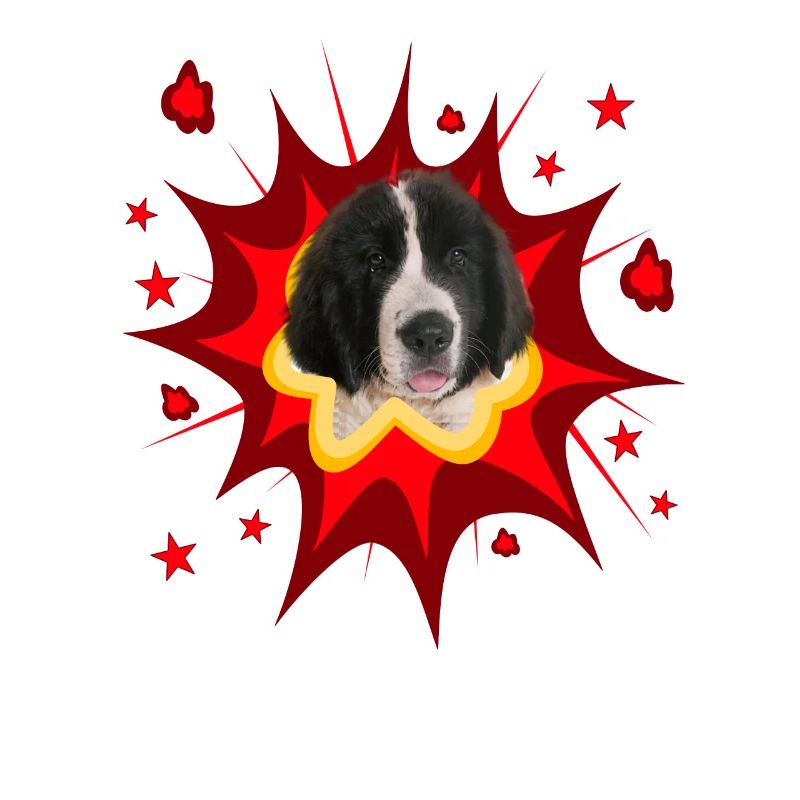 Comic Hund Design - Pow - Landseer
