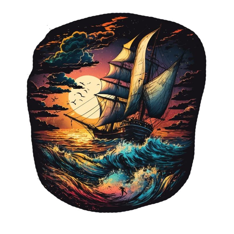 Sailing ship on rough seas
