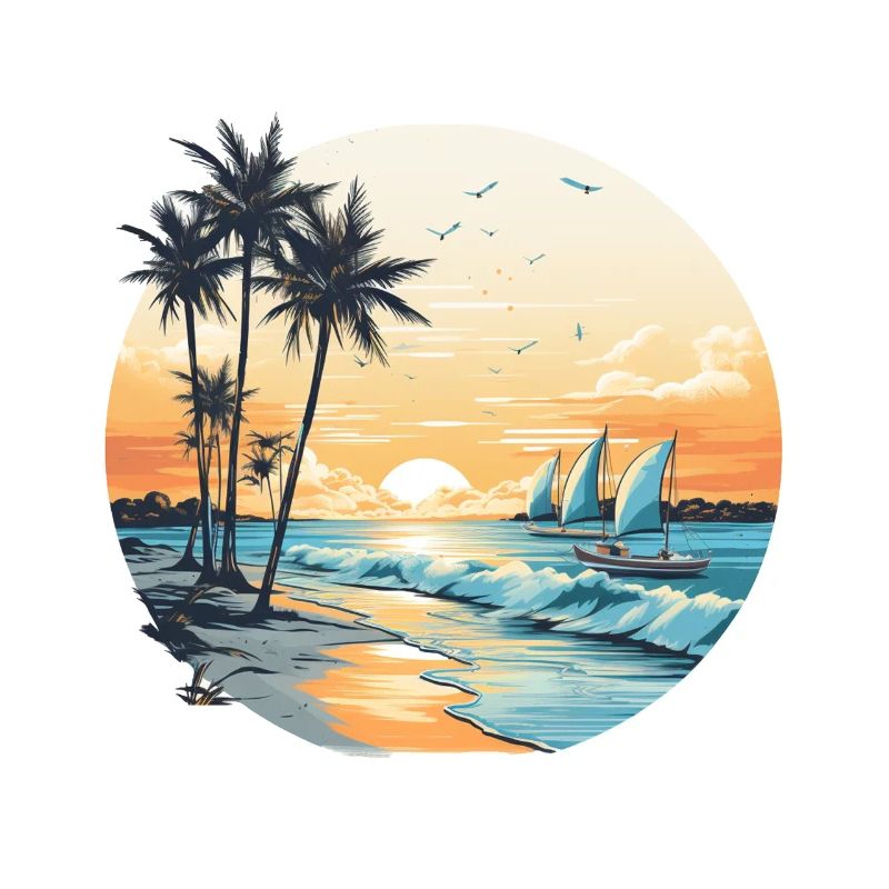 Vibrations de l’océan, vibrations de la plage, coucher de soleil sur la plage, oce