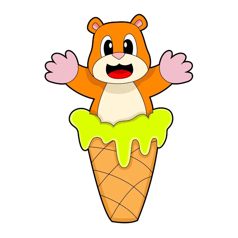 Crème glacée à gaufres de hamster