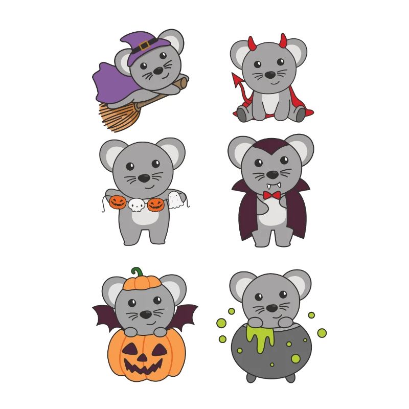 Mouse Halloween Devil Pumpkin Vampire Costume