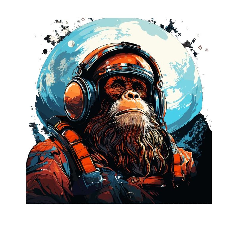 Outer Space Ape - Ape into the Galaxy Space Monkey