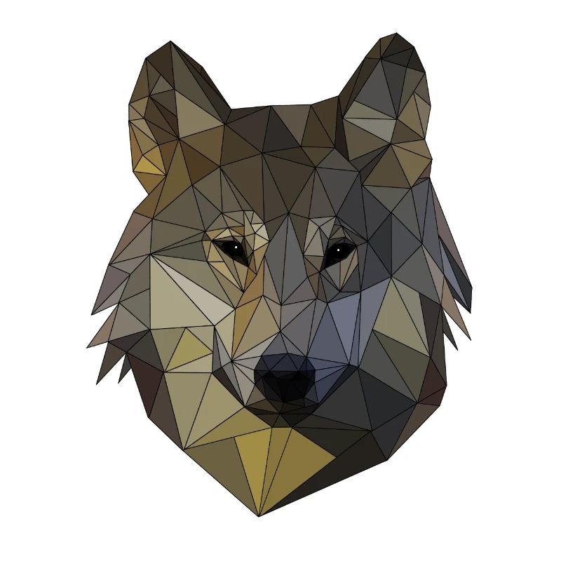 Polygon Wolf Mosaïque Triangulaire Formes Polyart