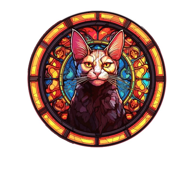 Conception de chat en mosaïque de verre - Art de chat unique