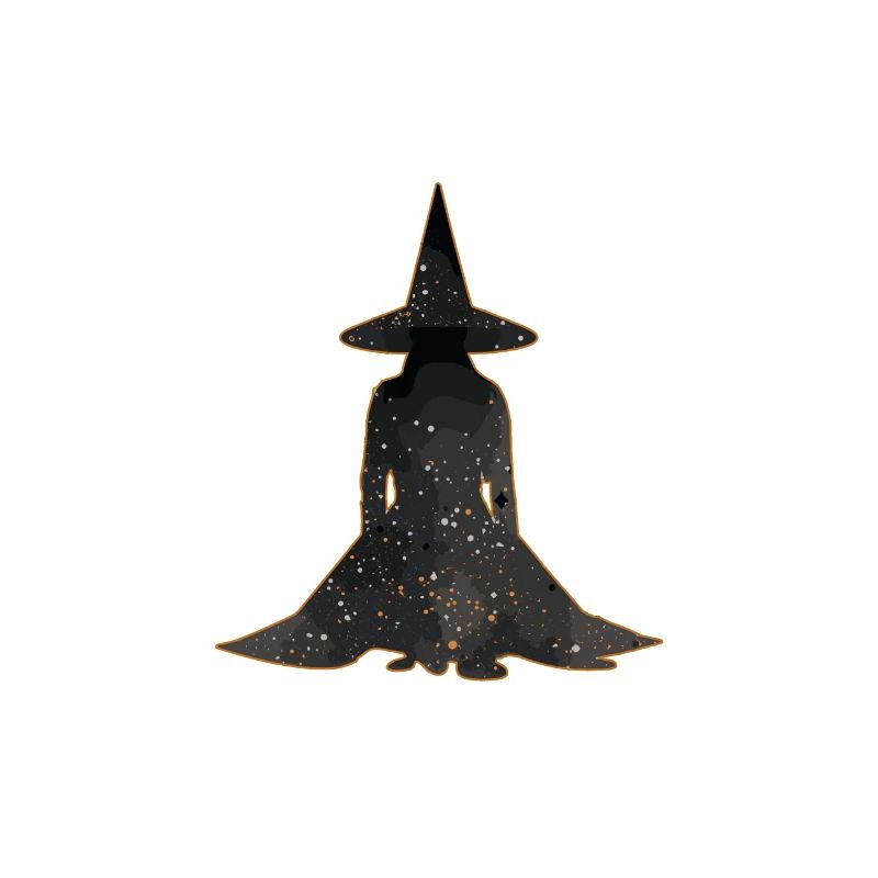 Profil de la silhouette de sorcière, Halloween