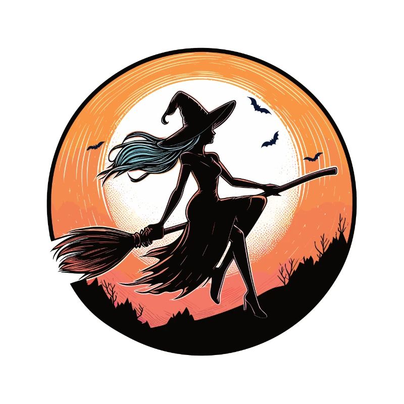 Witch on a broom
