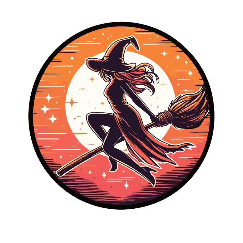 Witch on a broom