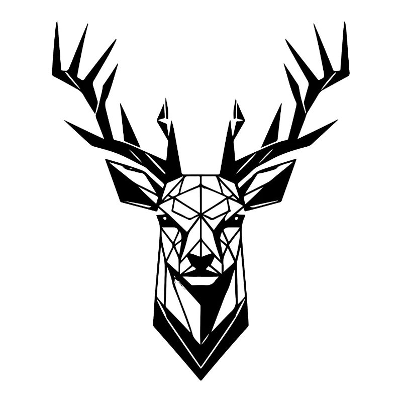 Geometrischer Hirsch mit Geweih
