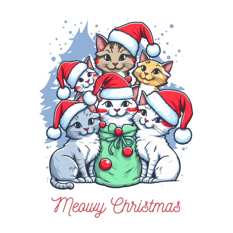 Conception de l’équipage de Noël de chat festif