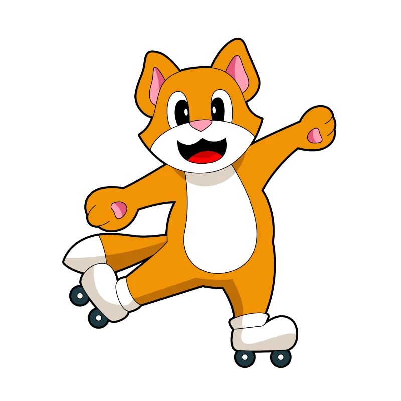 Cat Inline Skating Roller Skates