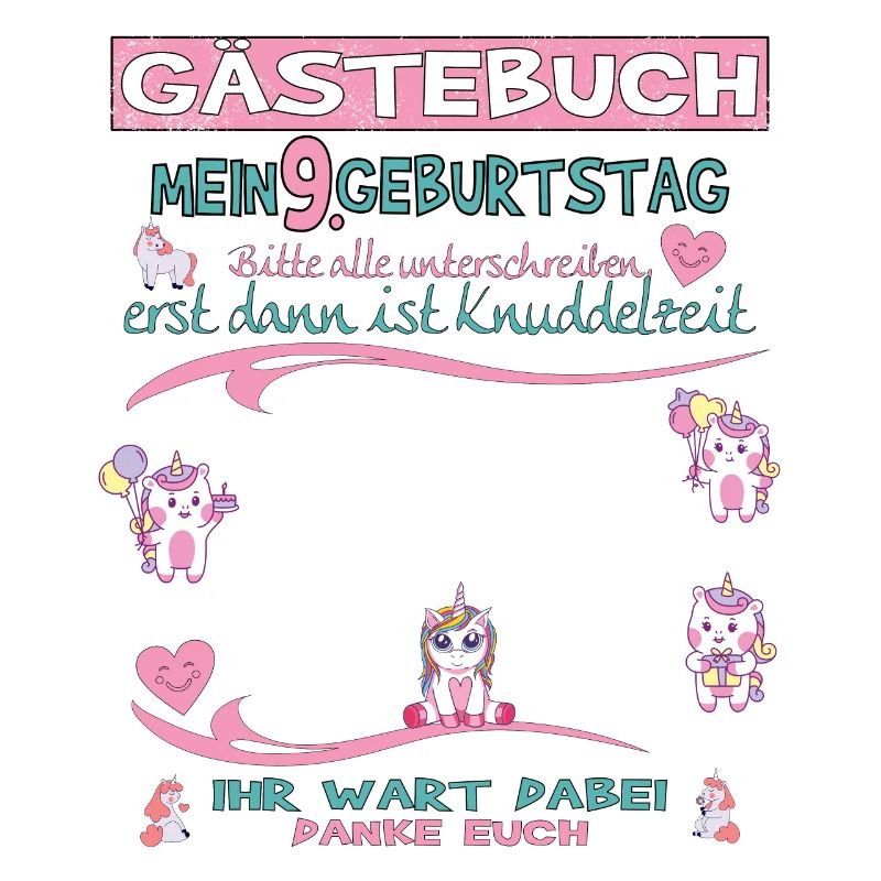 9. Geburtstag Mädchen & Junge Gästebuch