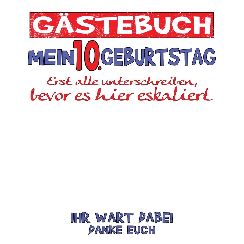 10. Geburtstag Junge & Mädchen Gästebuch