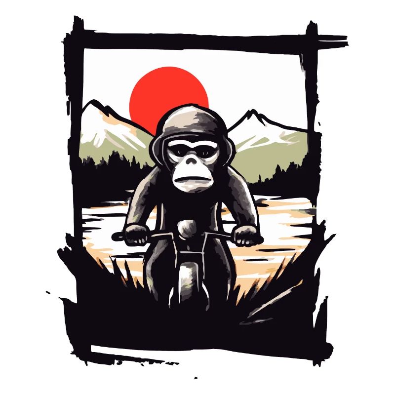 Angry Motorcyclist Biker Monkey
